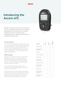 a72 Product Sheet
