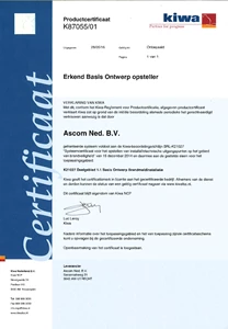 Kiwa Certificaat - 
Erkend Basis Ontwerp opsteller